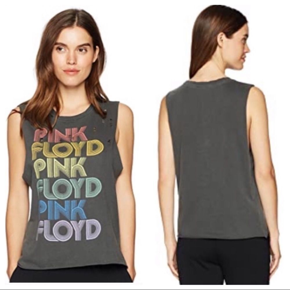 Lucky Brand Rainbow Pink Floyd Distressed Tank Top  Small